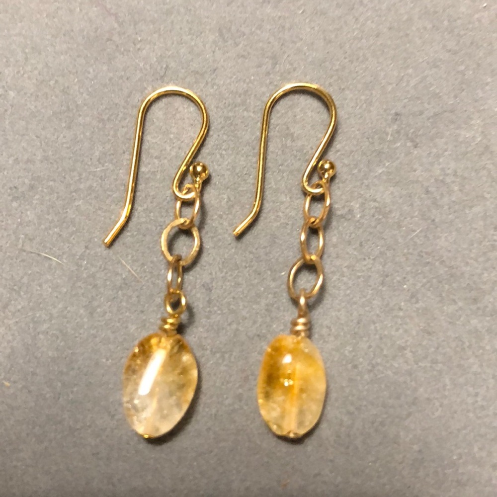 Gold citrine earrings